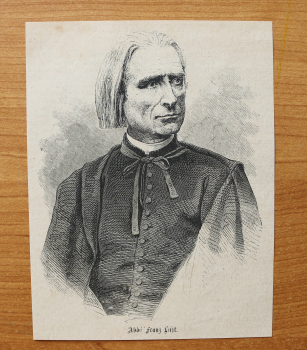 Holzstich Abbe Franz Liszt 1866 Komponist Österreich Ungarn